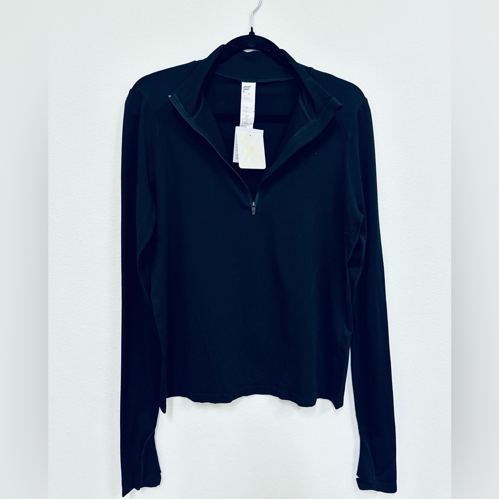FABLETICS Feather Tech + Half Zip Top | Black | Large | New w/ Tags